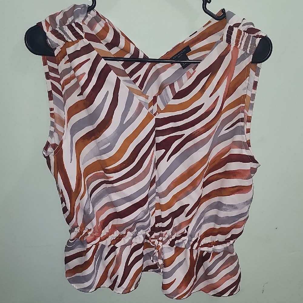 Ann Taylor Multicolor Zebra Print Blouse